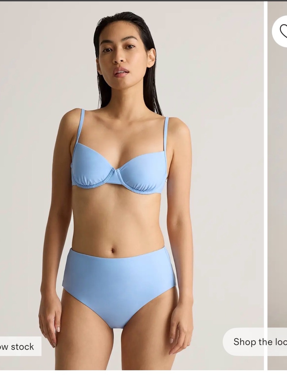 Quince Sky Blue Italian High Rise Bikini Bottoms